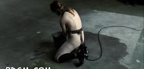  Gagged chick receives rough cum-hole playing from torturer